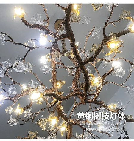 Chandelier - Style Vintage Copper Flower LED Light SW-36210458 - SWEET-LIGHTS