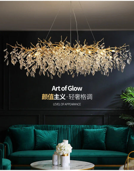 Chandelier - Luxury Gold Crystal LED Pendant Lamp Indoor Villa Lighting SW-36210457 - SWEET-LIGHTS