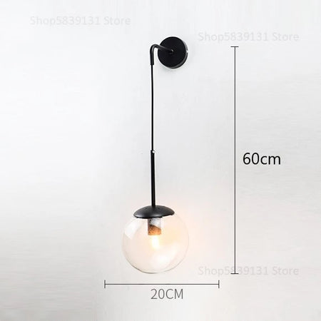 Wall Light - Nordic Modern Vintage Wall Lamps LED Glass Ball Mirror Bedroom Living Room Light Fixtures SW-36210345 - SWEET-LIGHTS