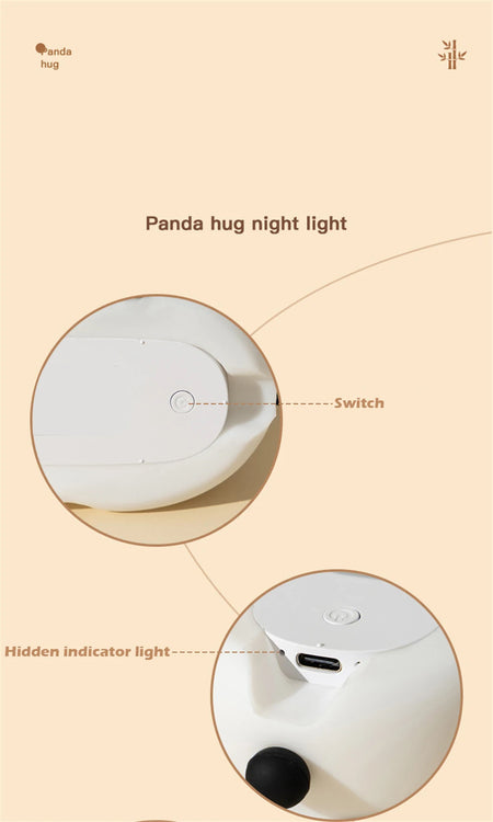 Children Lighting - Cute Hug Panda Night Light LED Squishy Animal Night Lamp 3 Level Dimmable for Kids SW-36210345 - SWEET-LIGHTS