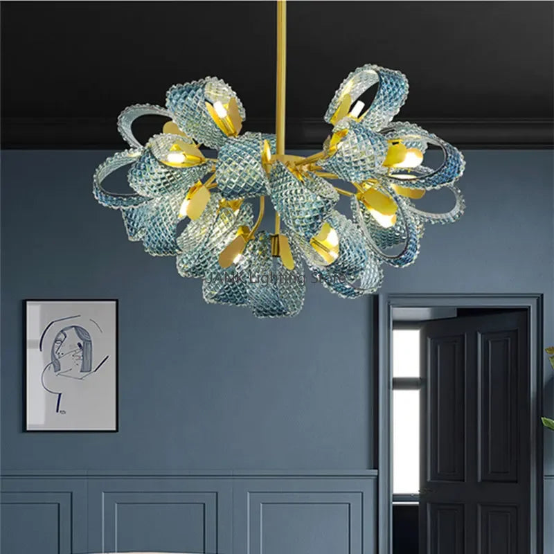 Chandelier - Hot Sales Blue Glass LED Lamp for Home Decor SW-36210457 - SWEET-LIGHTS