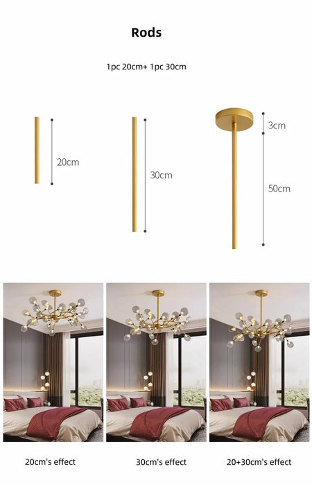 Pendant Light - Nordic G4 Led Chandelier Modern Branch Gold Black SW-36210678 - SWEET-LIGHTS