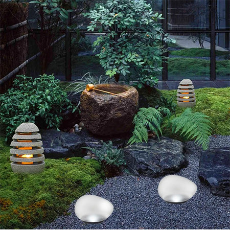 Outdoor Light - Solar Powered Pebble Stone Lamp for Garden SW-36210345 - SWEET-LIGHTS
