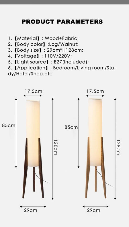 Floor Lamp - Japanese Retro Wabi-sabi Solid Wood E27 Lamp SW-36210579 - SWEET-LIGHTS