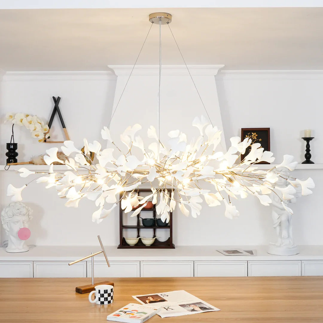 Chandelier - Nordic Modern Long Ginko Leaf Pendant Light for Living Room Dining Room Bedroom Kitchen SW-36210478 - SWEET-LIGHTS