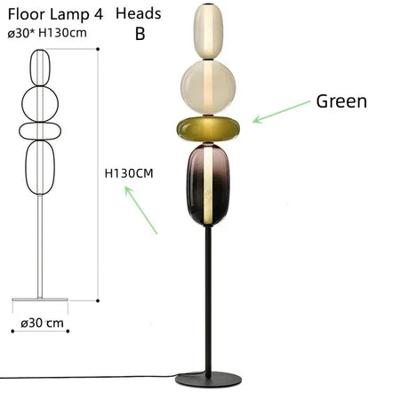 Floor Lamp - Italian Colored Glass LED Designer Light SW-36210458 - SWEET-LIGHTS