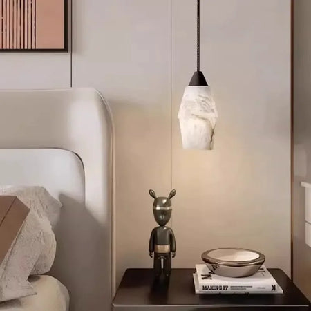 Pendant Light - Natural Marble Alabaster Copper Chandelier SW-36210349 - SWEET-LIGHTS