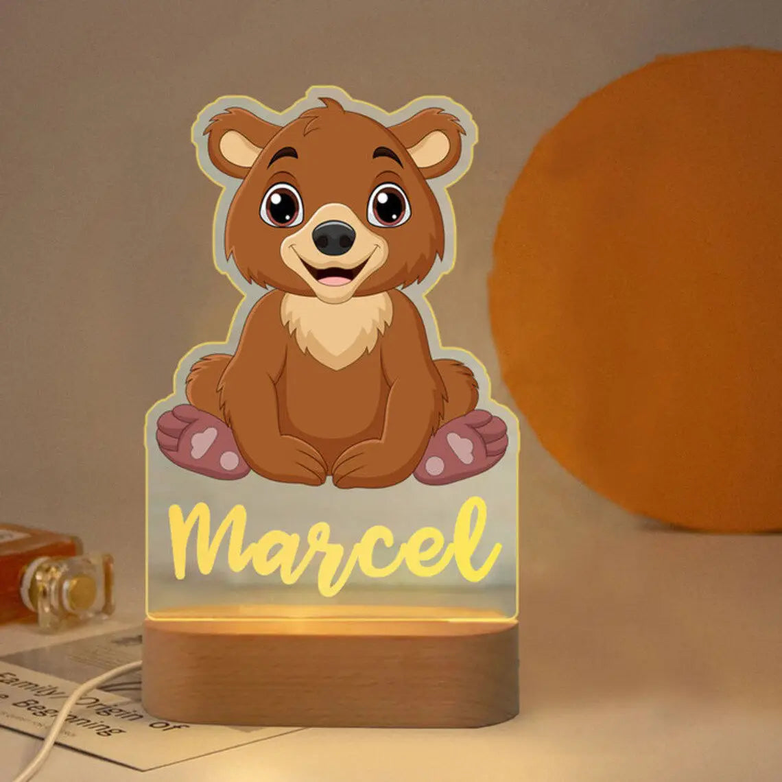 Children Lighting - Personalized Animal Night Light Custom Name Acrylic Lamp for Kids Bedroom SW-36210346 - SWEET-LIGHTS