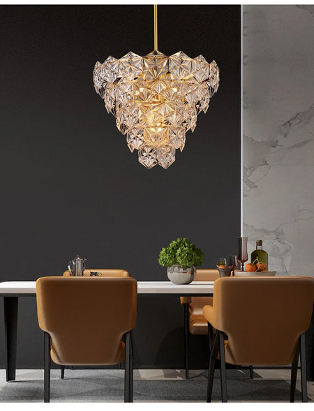 Chandelier - Modern Snow Glass Luxury for High-End Villa SW-36210478 - SWEET-LIGHTS