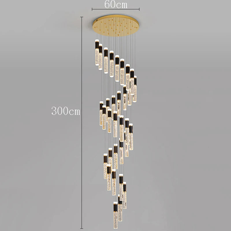 Pendant Light - Modern Crystal Stair Chandelier LED Indoor Lighting SW-36210457 - SWEET-LIGHTS