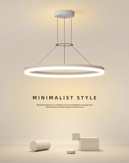Pendant Light - Modern Minimalist Led Pendant Lamp For Living Room Bedroom Dining Kitchen Black Ring Chandelier SW-36210347 - SWEET-LIGHTS