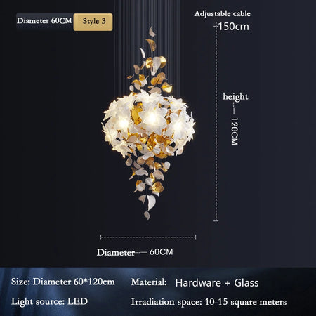 Chandelier - Loft Hanging Crystal Pendant Light for Modern Luxury Hotel Lobby Living Room SW-36210578 - SWEET-LIGHTS