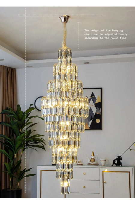 Chandelier - Duplex Building Villa Living Room Crystal Lamp SW-36210457 - SWEET-LIGHTS