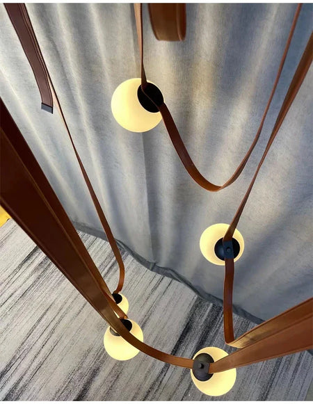 Pendant Light - Nordic Leather Chandelier LED Lamps for Duplex SW-36210345 - SWEET-LIGHTS