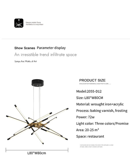 Pendant Light - Nordic Geometry Restaurant Chandelier LED Remote SW-36210789 - SWEET-LIGHTS
