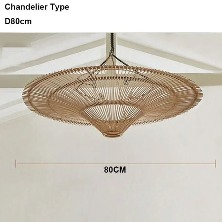 Pendant Light - Wabi Sabi Japanese Rattan Wicker Chandelier SW-36210987 - SWEET-LIGHTS