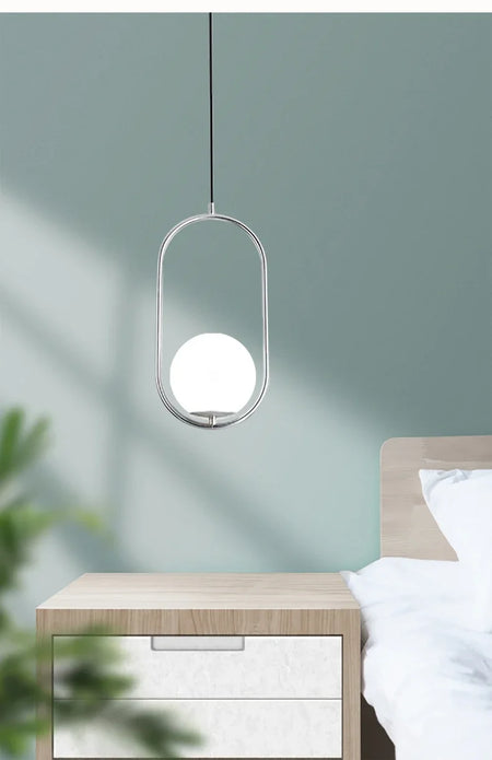Pendant Light - Modern Glass Ball LED Hanging Lamp Brass Black Chrome SW-36210347 - SWEET-LIGHTS