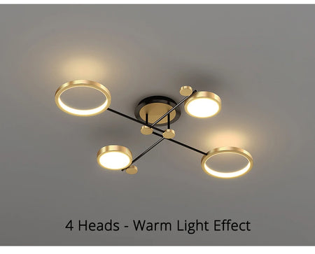 Ceiling Light - Modern LED Chandelier Gold Frame Indoor SW-36210347 - SWEET-LIGHTS