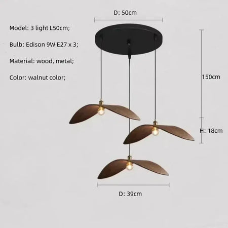 Pendant Light - Modern Wabi Sabi Walnut Chandeliers Home Lights SW-36210567 - SWEET-LIGHTS