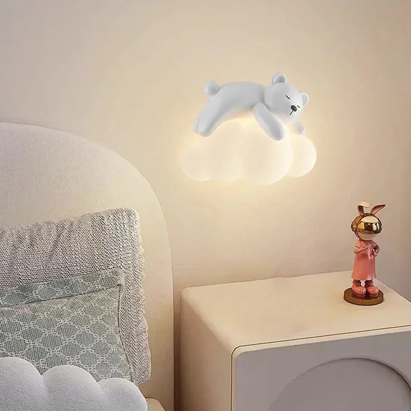 Children Lighting - White Clouds Bear Wall Lamps LED Children's Room Lamp Modern Warm Decor SW-36210345 - SWEET-LIGHTS