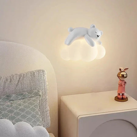 Children Lighting - White Clouds Bear Wall Lamps LED Children's Room Lamp Modern Warm Decor SW-36210345 - SWEET-LIGHTS