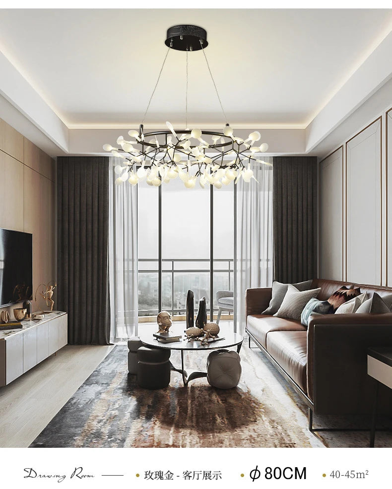 Pendant Light - Nordic Modern Firefly Chandelier Black Gold SW-36210753 - SWEET-LIGHTS
