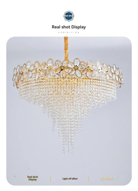 Chandelier - Modern Flower Crystal Tassel Ceiling Pendant Lights SW-36210347 - SWEET-LIGHTS