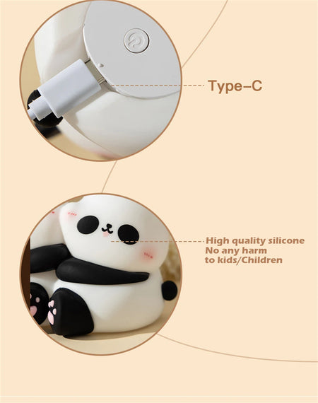 Children Lighting - Cute Hug Panda Night Light LED Squishy Animal Night Lamp 3 Level Dimmable for Kids SW-36210345 - SWEET-LIGHTS