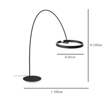 Floor Lamp - Italian Arc Gold Black LED Fishing Ring Light SW-36210829 - SWEET-LIGHTS