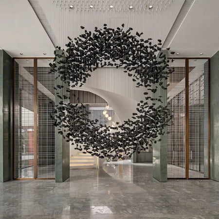 Pendant Light - Black Art Crystal Chandelier LED Luxury Staircase Home Light Fixtures SW-36214567 - SWEET-LIGHTS