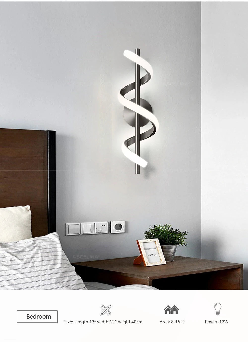 Wall Light - Minimalist LED Wall Lamp Black White Gold SW-36210345 - SWEET-LIGHTS