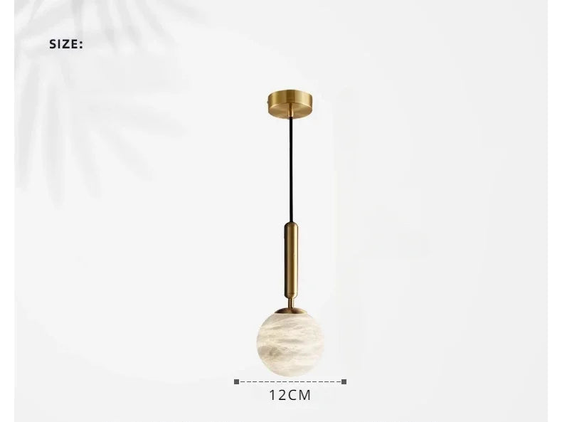 Pendant Light - Modern Marble All Copper Single Head Lamp SW-36210789 - SWEET-LIGHTS