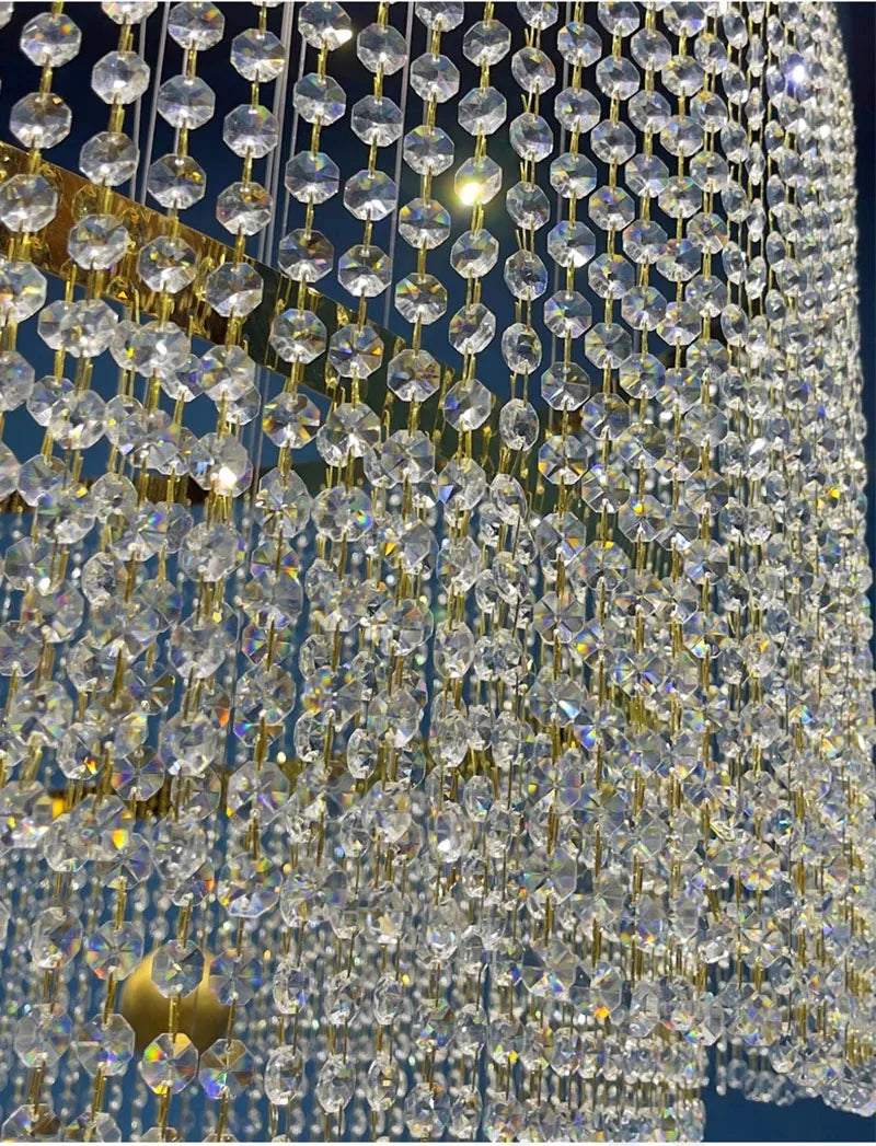 Chandelier - Large Spiral Design Crystal Chandelier For Staircase Hallway Lobby Modern LED Cristal Lamp Luxury Home Decor SW-36210345 - SWEET-LIGHTS