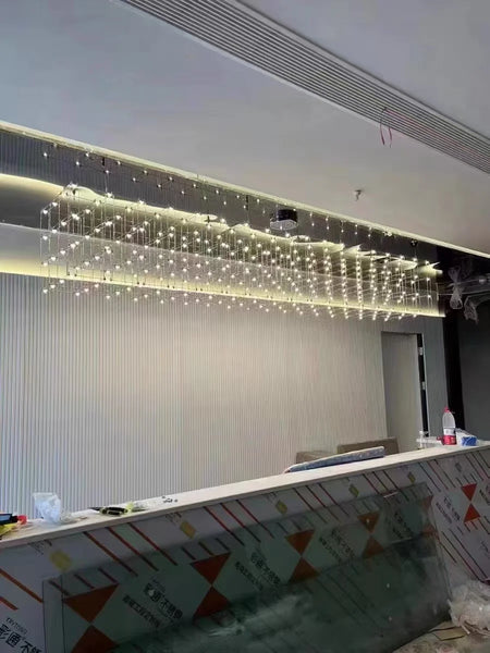 Chandelier - Chrome Square LED Pendant Lamp Stainless Steel For Hall Foyer Restaurant Adjustable Cord SW-36210487 - SWEET-LIGHTS