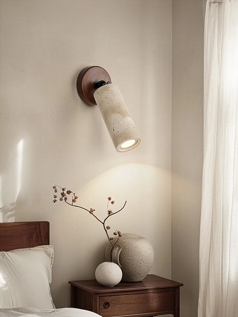 Wall Light - IWHD Modern Nordic LED Walnut Yellow Travertine Lamp SW-36210357 - SWEET-LIGHTS