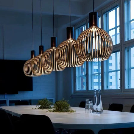Pendant Light - Wood Bird Cage Lamp for Kitchen Island SW-36210458 - SWEET-LIGHTS