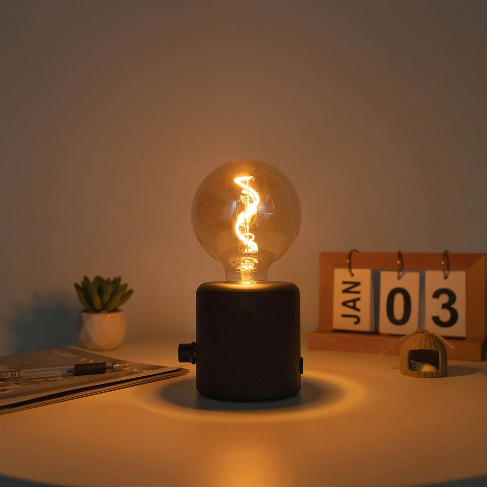 Table Lamp - Vintage Wood E27 Night Light EU Plug Retro Design SW-36210987 - SWEET-LIGHTS