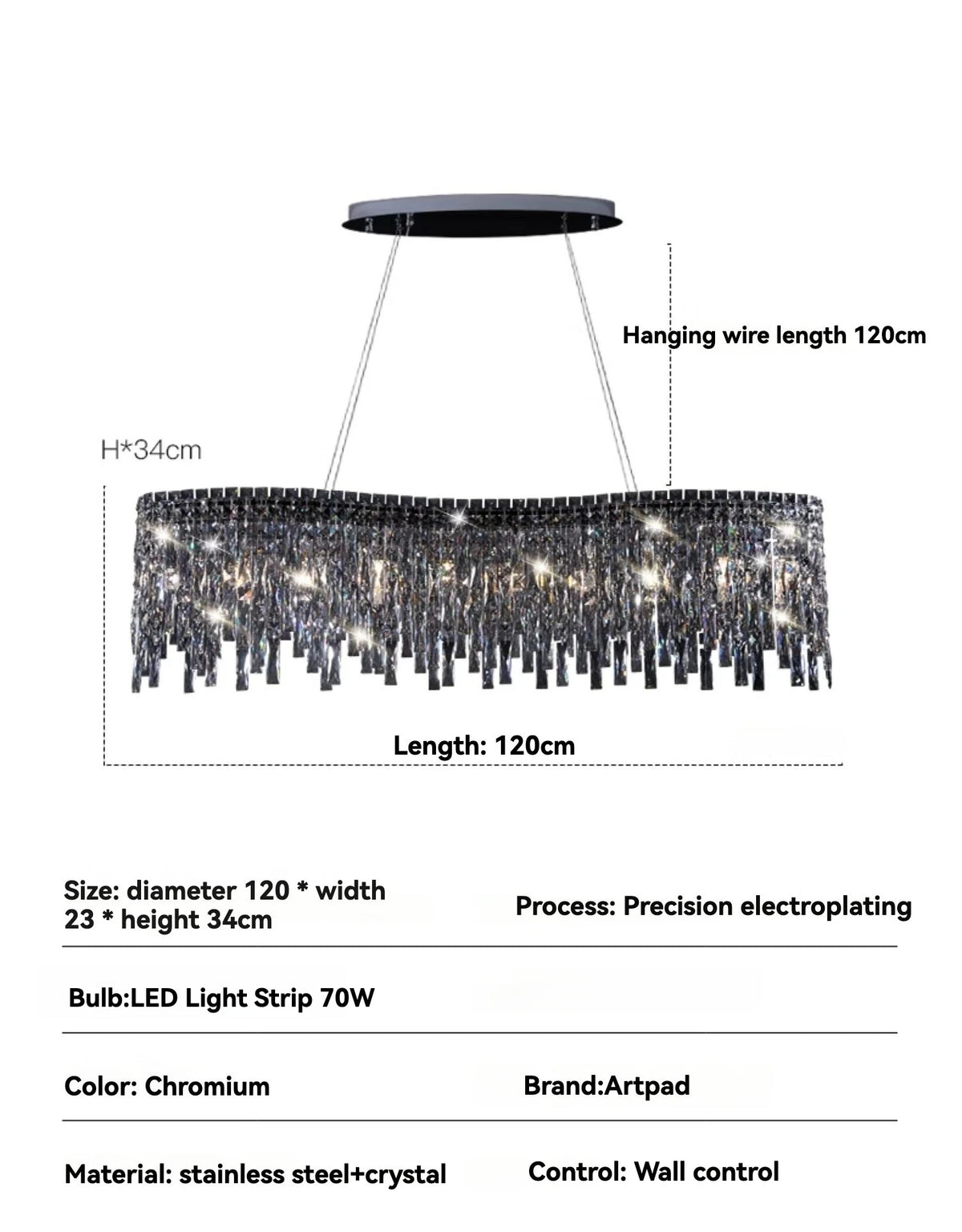 Chandelier - Italian Milan Luxury Crystal Hanging Lamp For Dining Room Hotel Villa Decor SW-36210456 - SWEET-LIGHTS