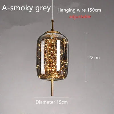 Pendant Light - Nordic Net Red Bedside Chandelier Glass SW-36210345 - SWEET-LIGHTS