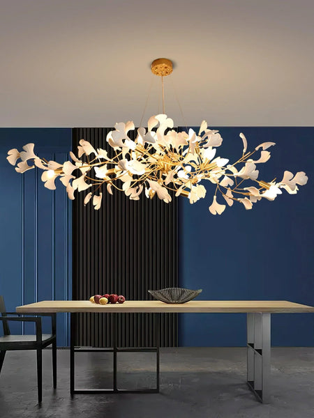 Chandelier - Nordic Modern Long Ginko Leaf Pendant Light for Living Room Dining Room Bedroom Kitchen SW-36210478 - SWEET-LIGHTS