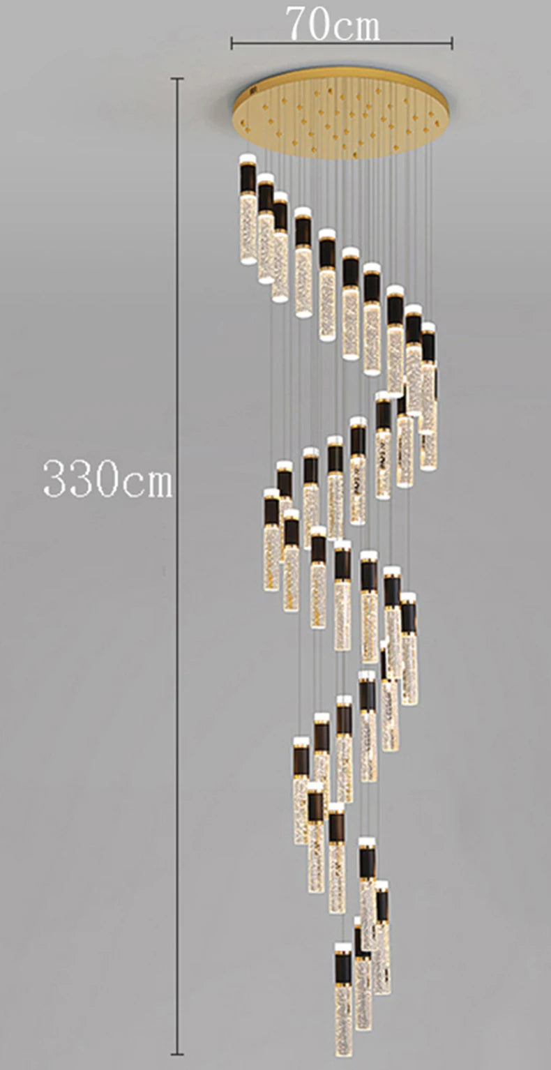 Pendant Light - Modern Crystal Stair Chandelier LED Indoor Lighting SW-36210457 - SWEET-LIGHTS