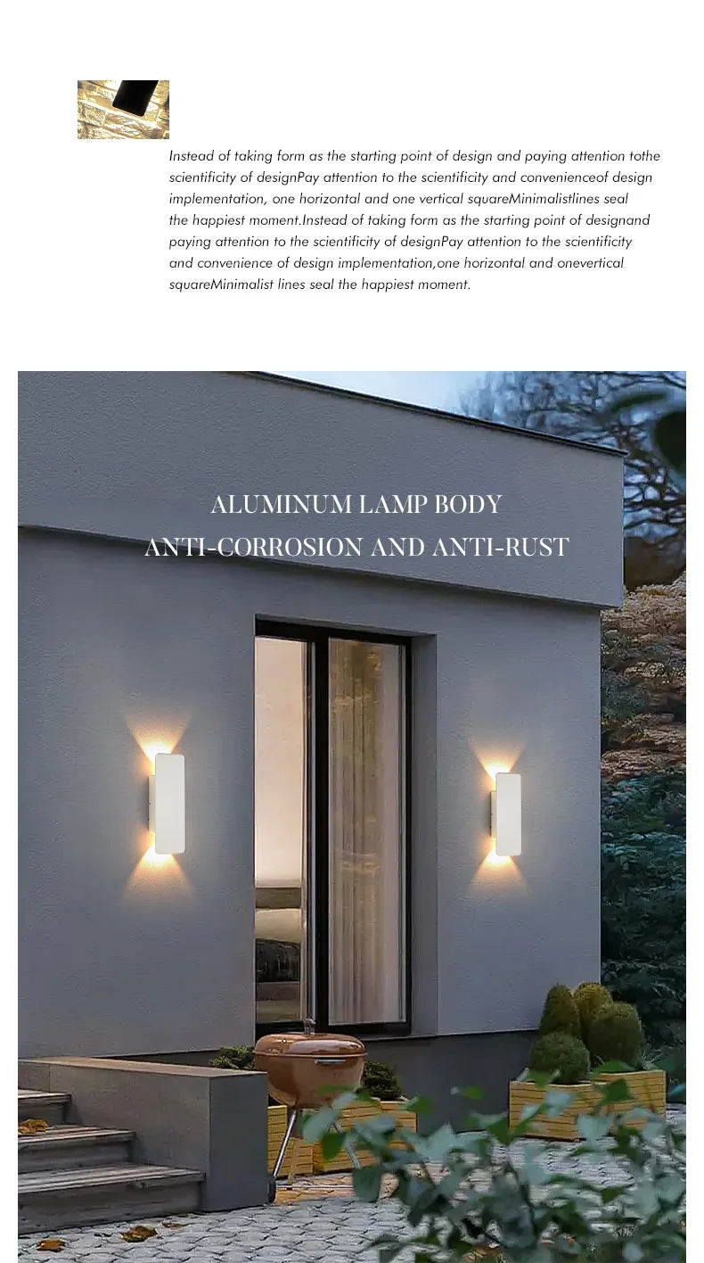Outdoor Light - Waterproof Aluminum Wall Lamp 18W LED Black SW-36210578 - SWEET-LIGHTS