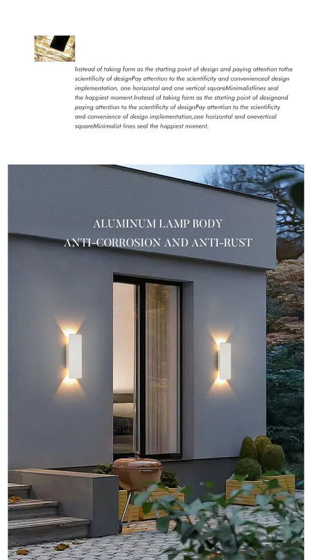 Outdoor Light - Waterproof Aluminum Wall Lamp 18W LED Black SW-36210578 - SWEET-LIGHTS