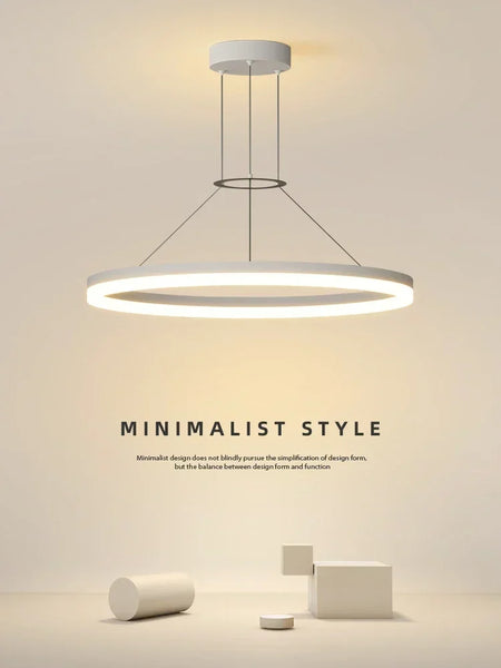Pendant Light - Modern Minimalist Led Pendant Lamp For Living Room Bedroom Dining Kitchen Black Ring Chandelier SW-36210347 - SWEET-LIGHTS