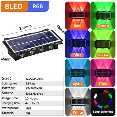 Outdoor Light - Wall Lamp Led House Solar Waterproof Up And Down Lighting Garden Exterior SW-36210457 - SWEET-LIGHTS