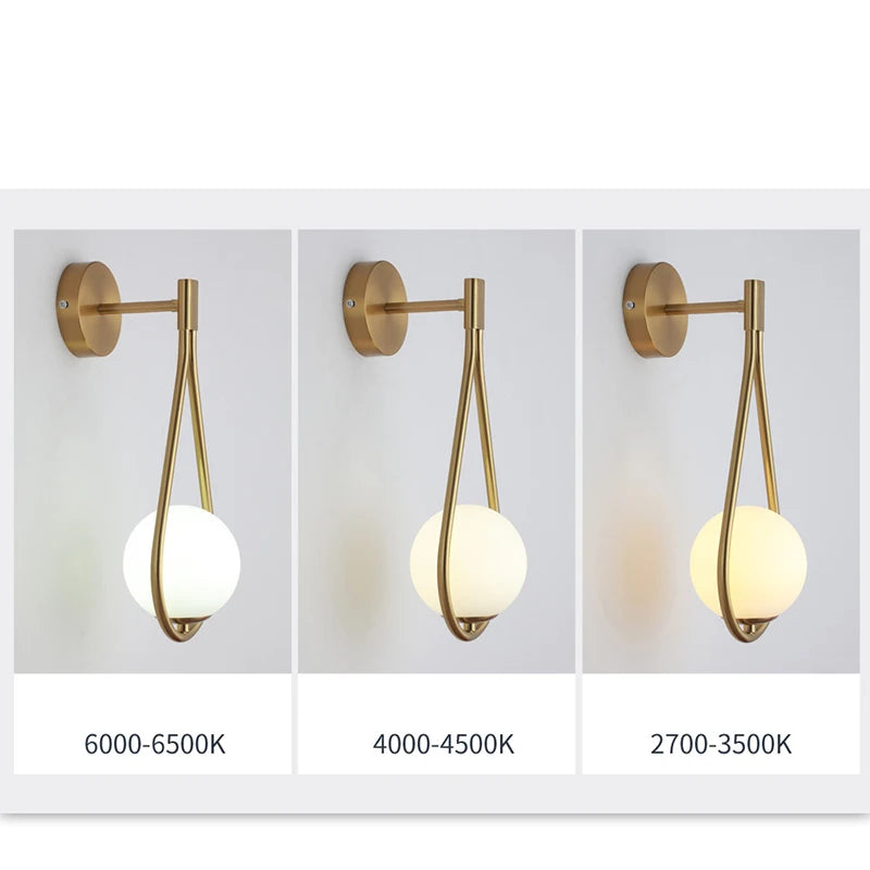 Wall Light - Interior LED Wall Lamps Wall Lighting Fixtures for Bedroom Living Room Indoor Frosted Glass Ball Sconce SW-36210458 - SWEET-LIGHTS