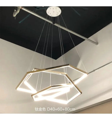 Pendant Light - Modern Luxury Gold Hexagon LED Chandelier SW-36210578 - SWEET-LIGHTS