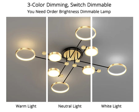 Ceiling Light - Modern LED Chandelier Gold Frame Indoor SW-36210347 - SWEET-LIGHTS