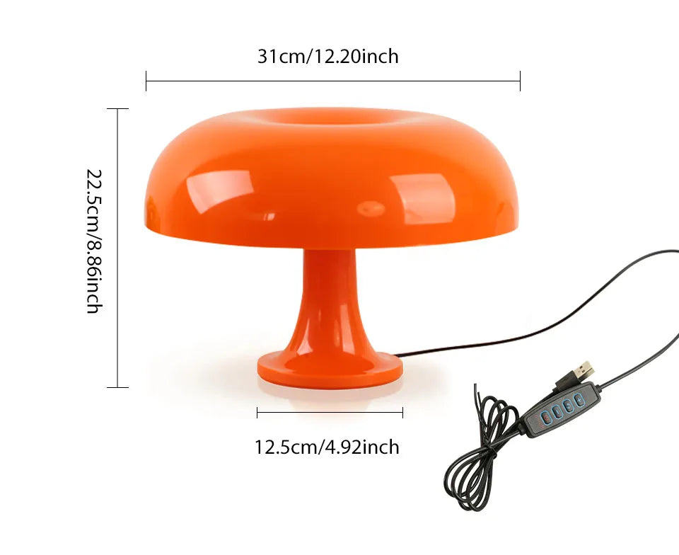 Table Lamp - Mushroom Touch Sensor Dimming LED Night Light Orange SW-36210345 - SWEET-LIGHTS