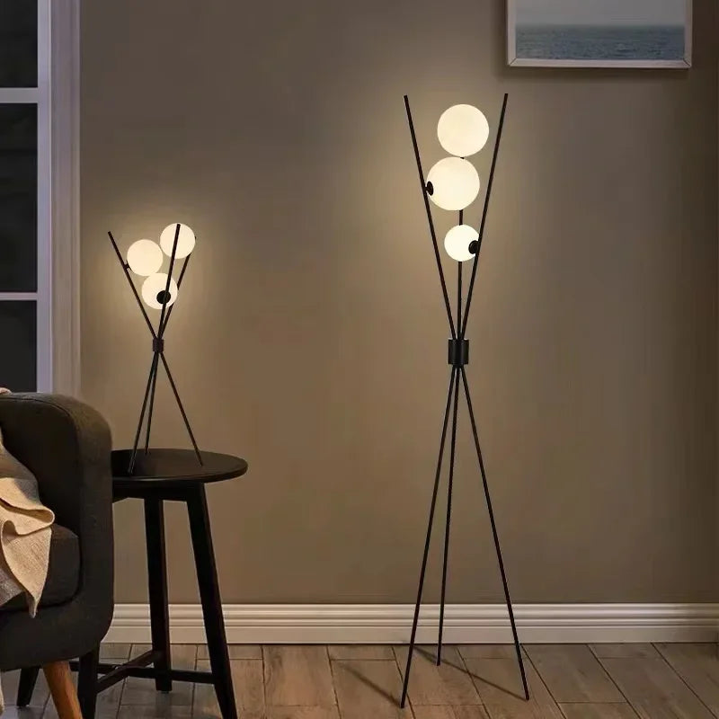Floor Lamp - Artpad Nordic Black Tripod 3D Moon Shade SW-36210789 - SWEET-LIGHTS